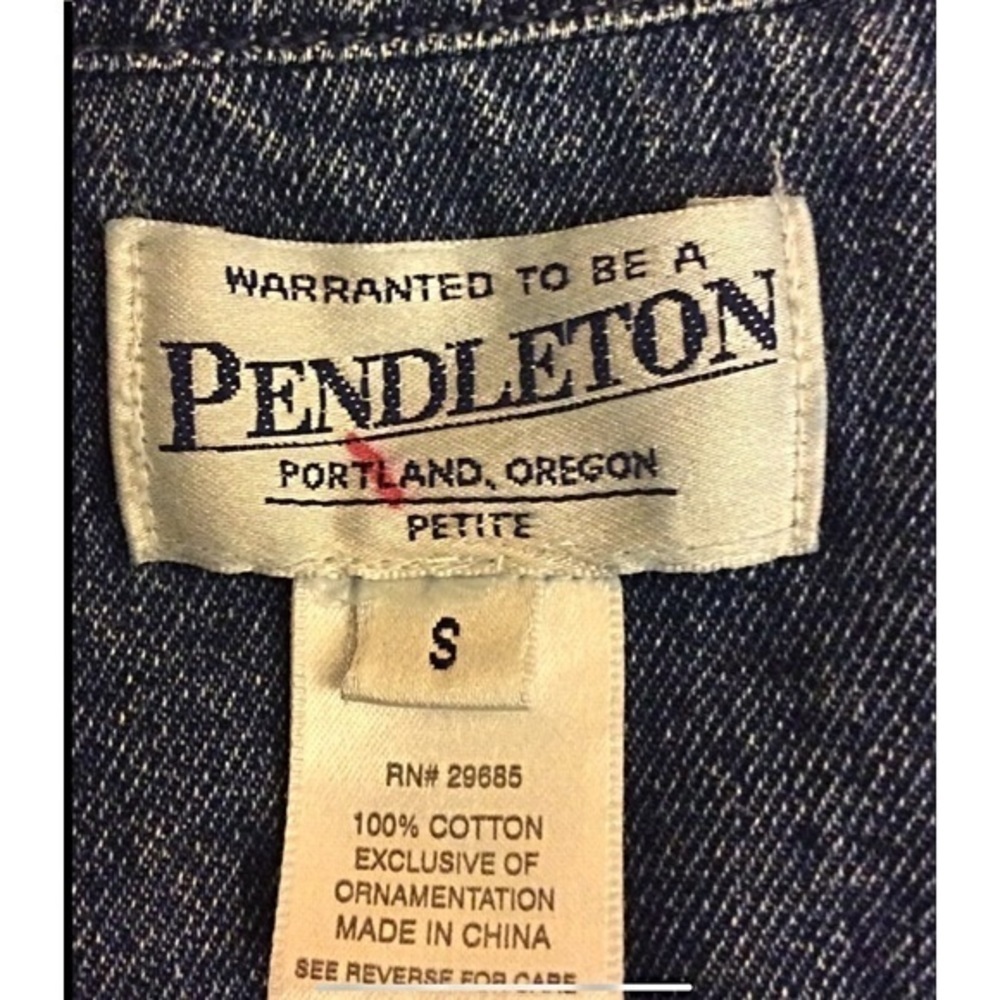 Pendleton cotton denim jacket southwest beading S - Picture 5 of 10